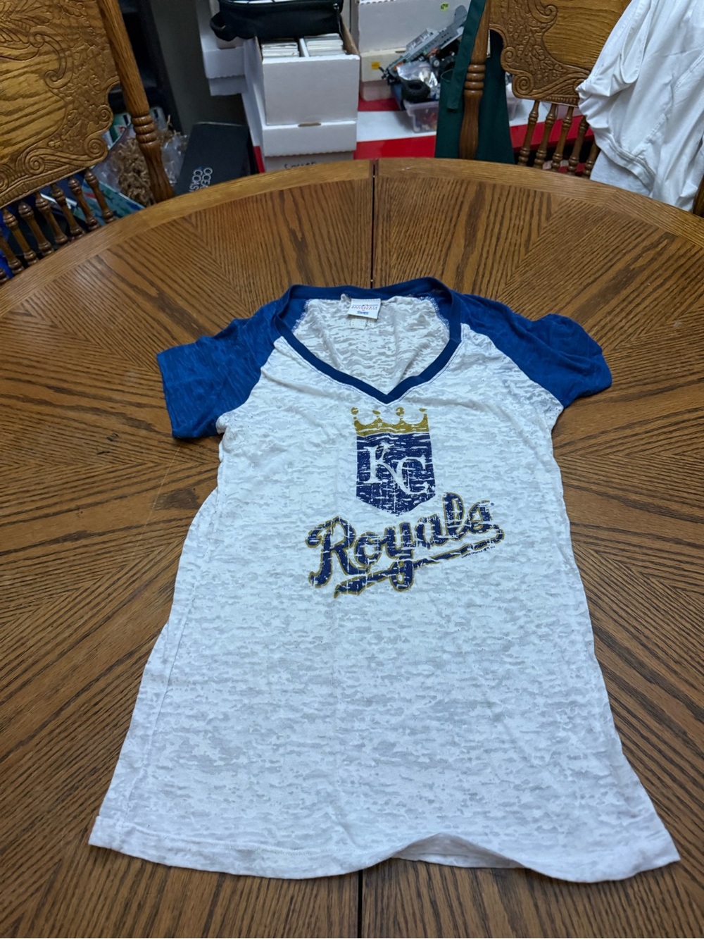 Girls' White & Blue Royals Short Sleeve Tee